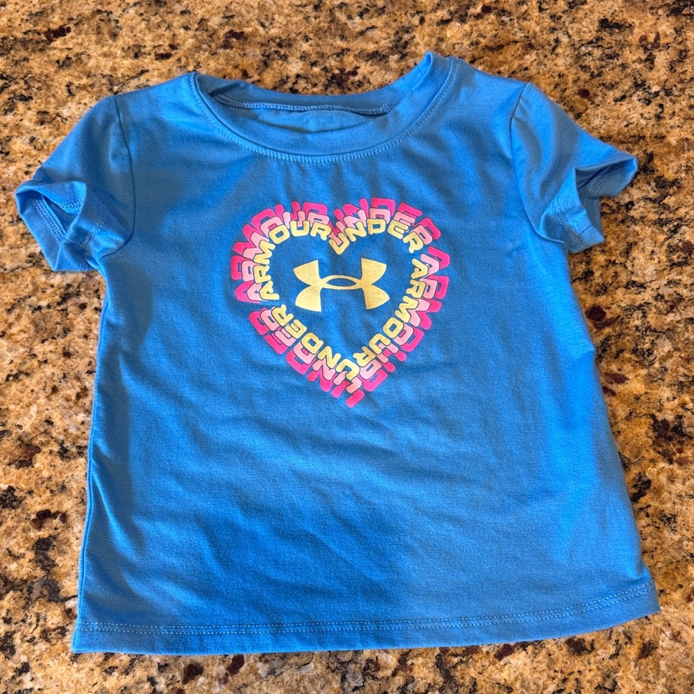 Under Armour Blue Short-Sleeve Tee with Heart Logo